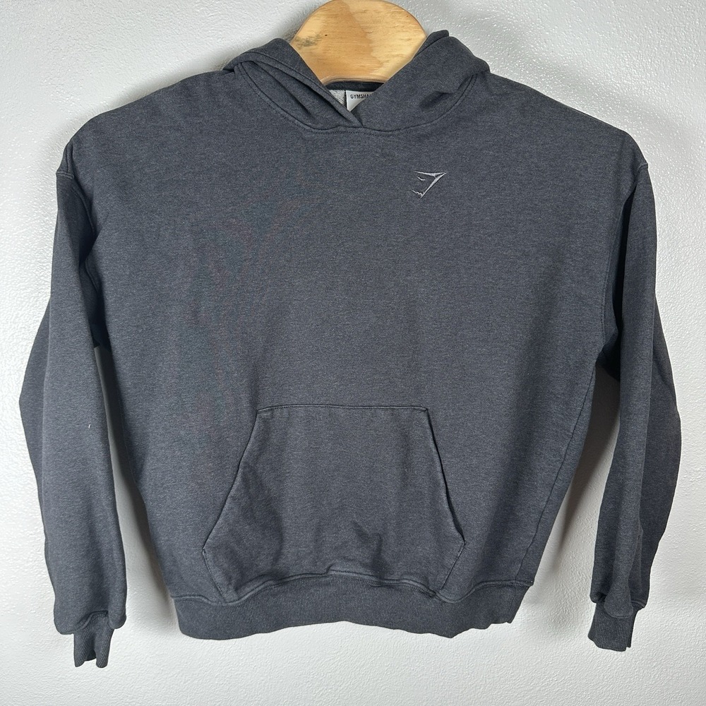 Gymshark Hoodie Sweatshirt Mens Small Charcoal Gray Pullover Gym Kangaroo Pocket